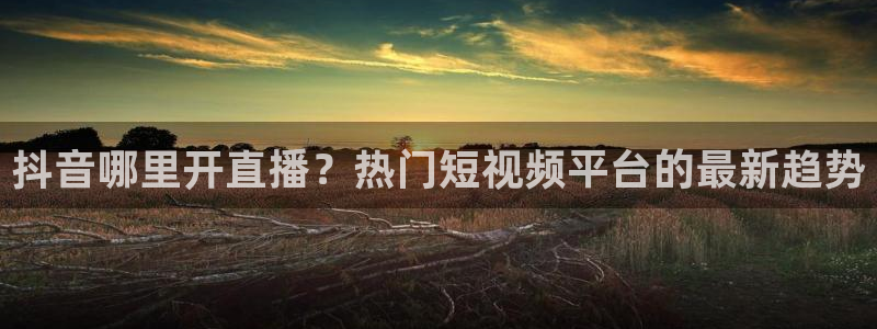 体育直播雨燕：抖音哪里开直播？热门短视频平台的最新趋势